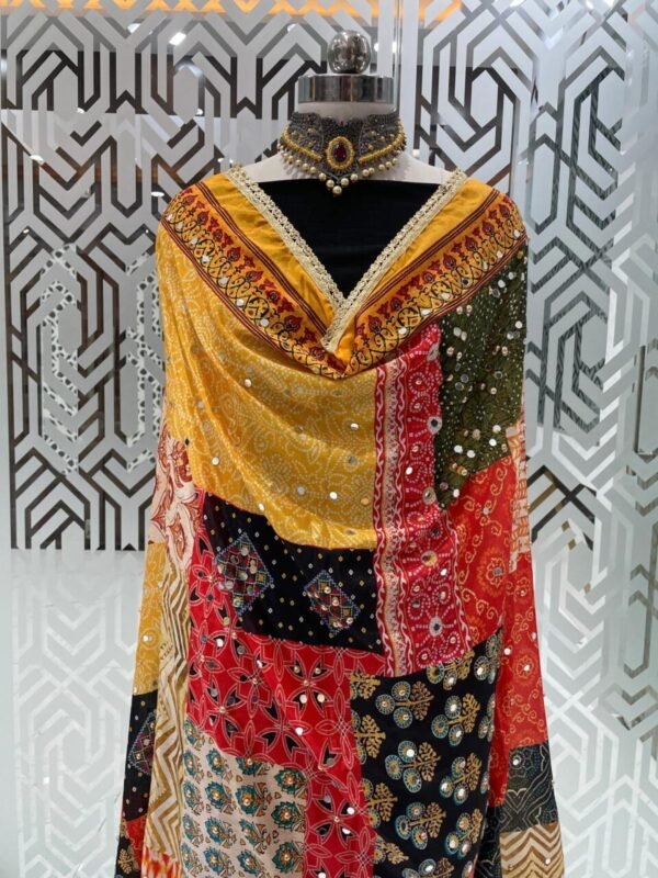 Ethnic Mirror Work Black Dupatta